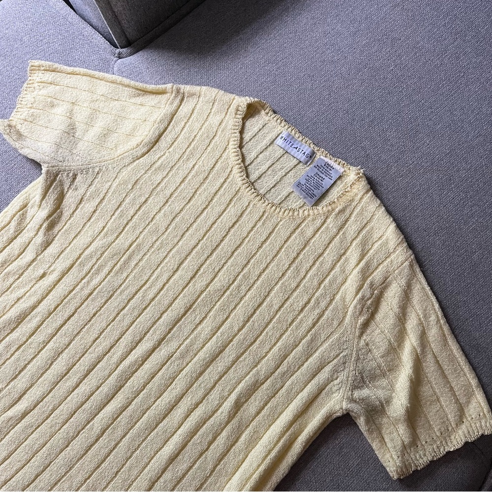 Vintage White Stag Pale Yellow Tee